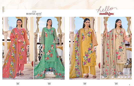 Hello Sunshine Mumtaz Arts Cambric Karachi Salwar Suits Exporter India