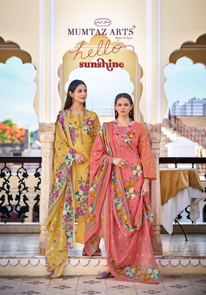 Hello Sunshine Mumtaz Arts Cambric Karachi Salwar Suits Exporter India
