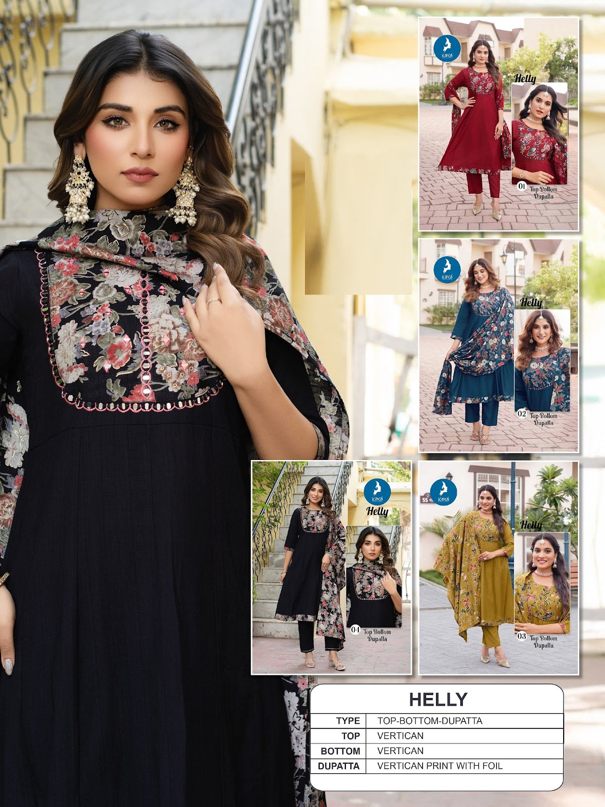 Helly Kaya Trends Vertican Readymade Anarkali Suits Wholesaler Ahmedabad