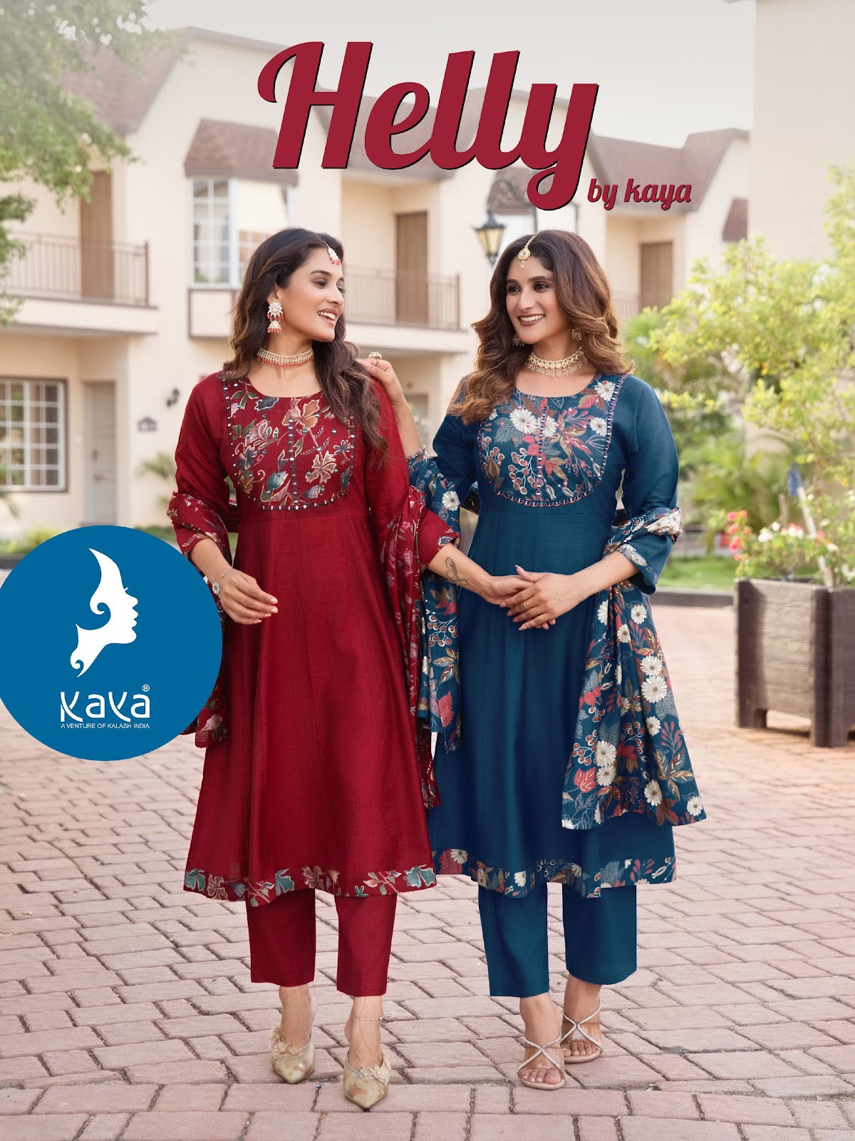 Helly Kaya Trends Vertican Readymade Anarkali Suits Wholesaler Ahmedabad