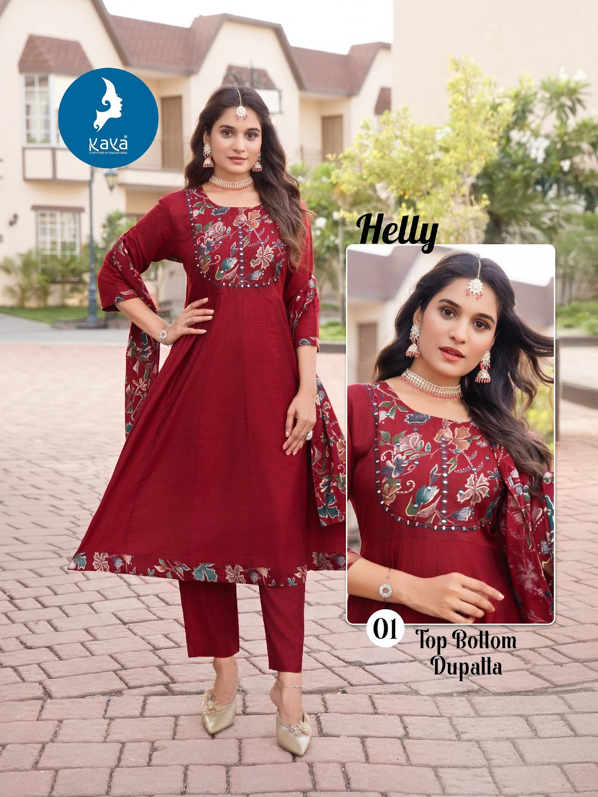 Helly Kaya Trends Vertican Readymade Anarkali Suits Wholesaler Ahmedabad