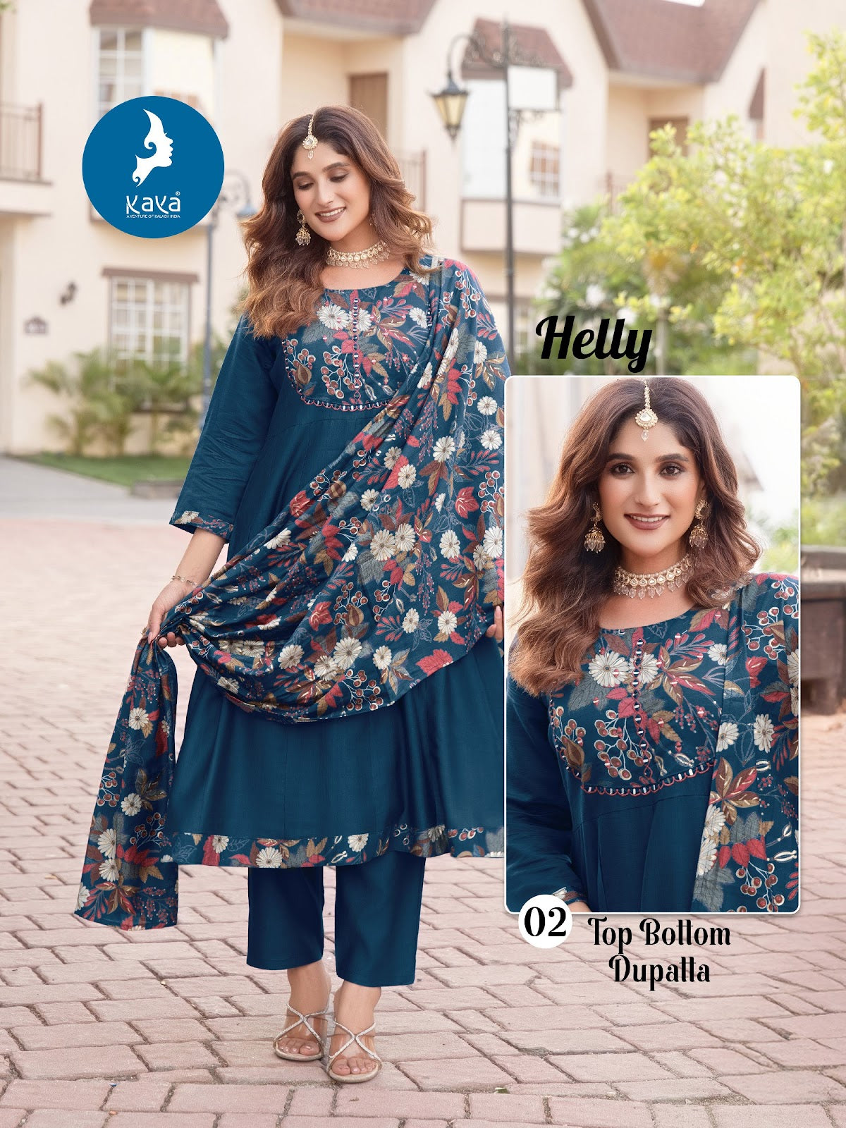 Helly Kaya Trends Vertican Readymade Anarkali Suits Wholesaler Ahmedabad