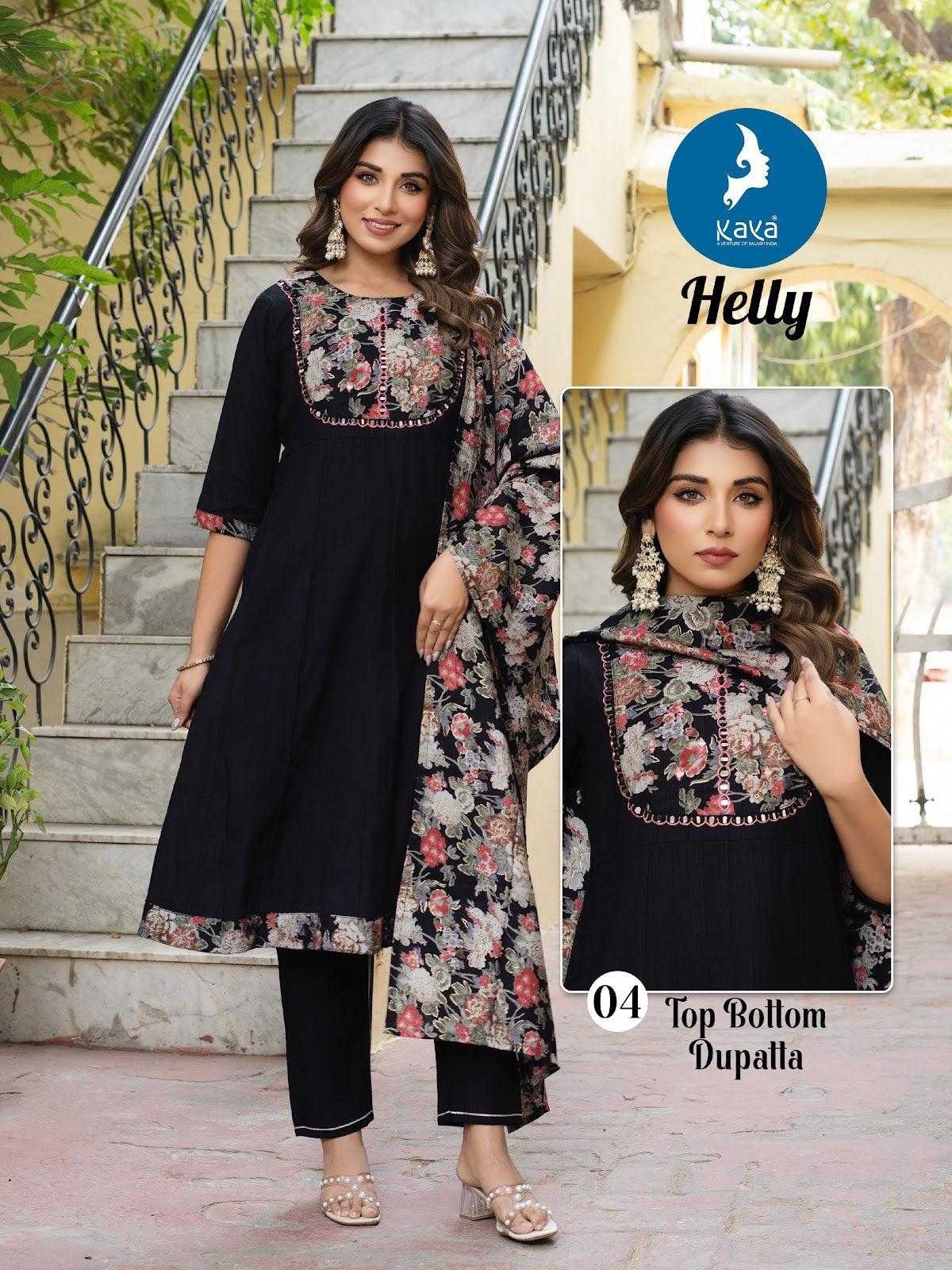 Helly Kaya Trends Vertican Readymade Anarkali Suits Wholesaler Ahmedabad