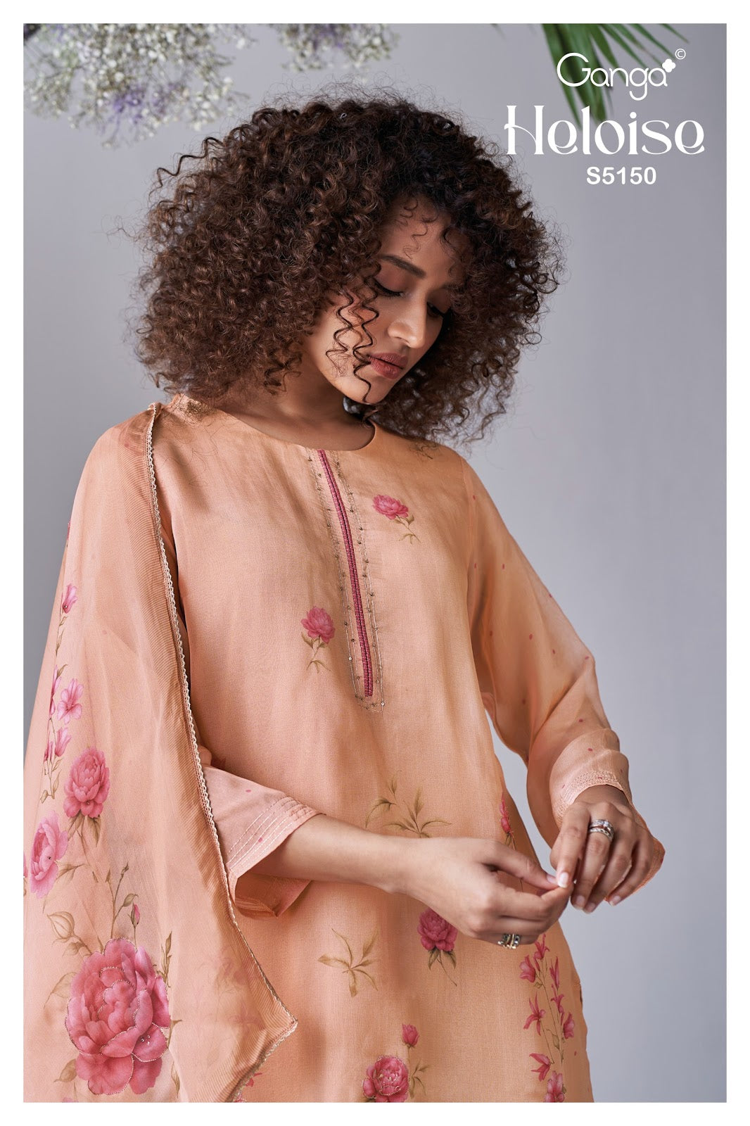 Heloise S5150 Ganga Organza Silk Pant Style Suits Wholesaler Ahmedabad