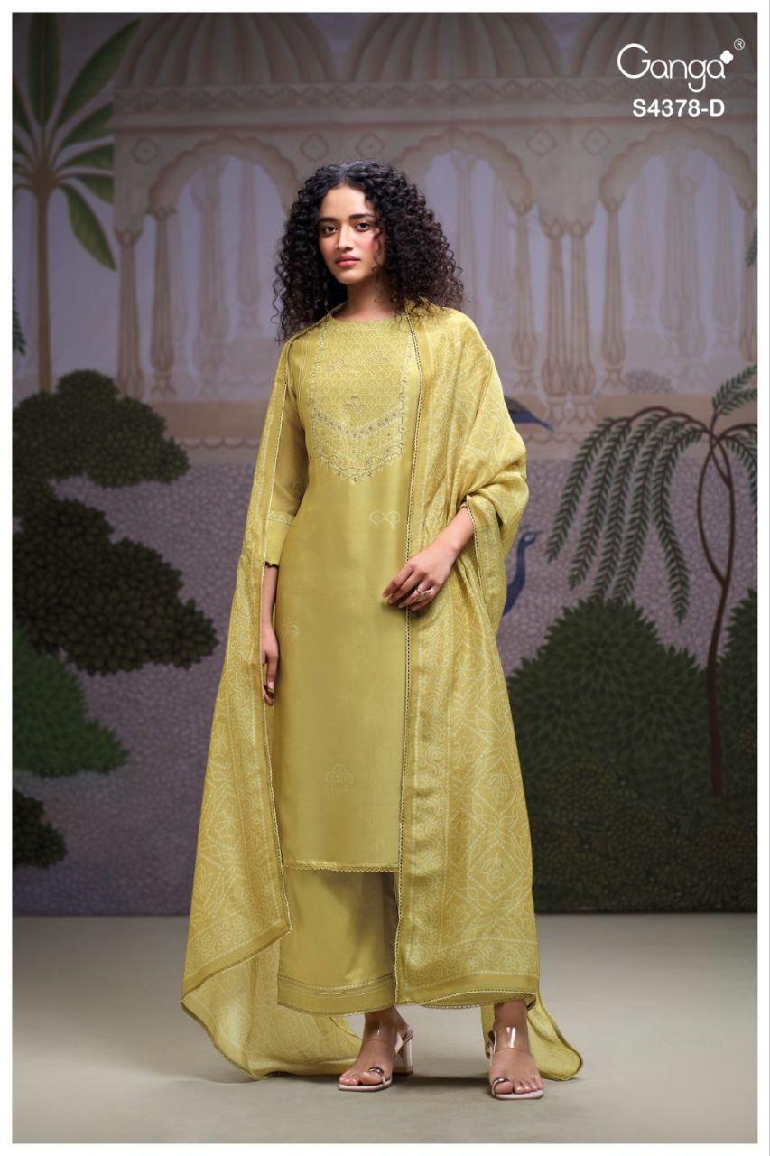 Helya 4378 Ganga Bemberg Silk Plazzo Style Suits Exporter Gujarat