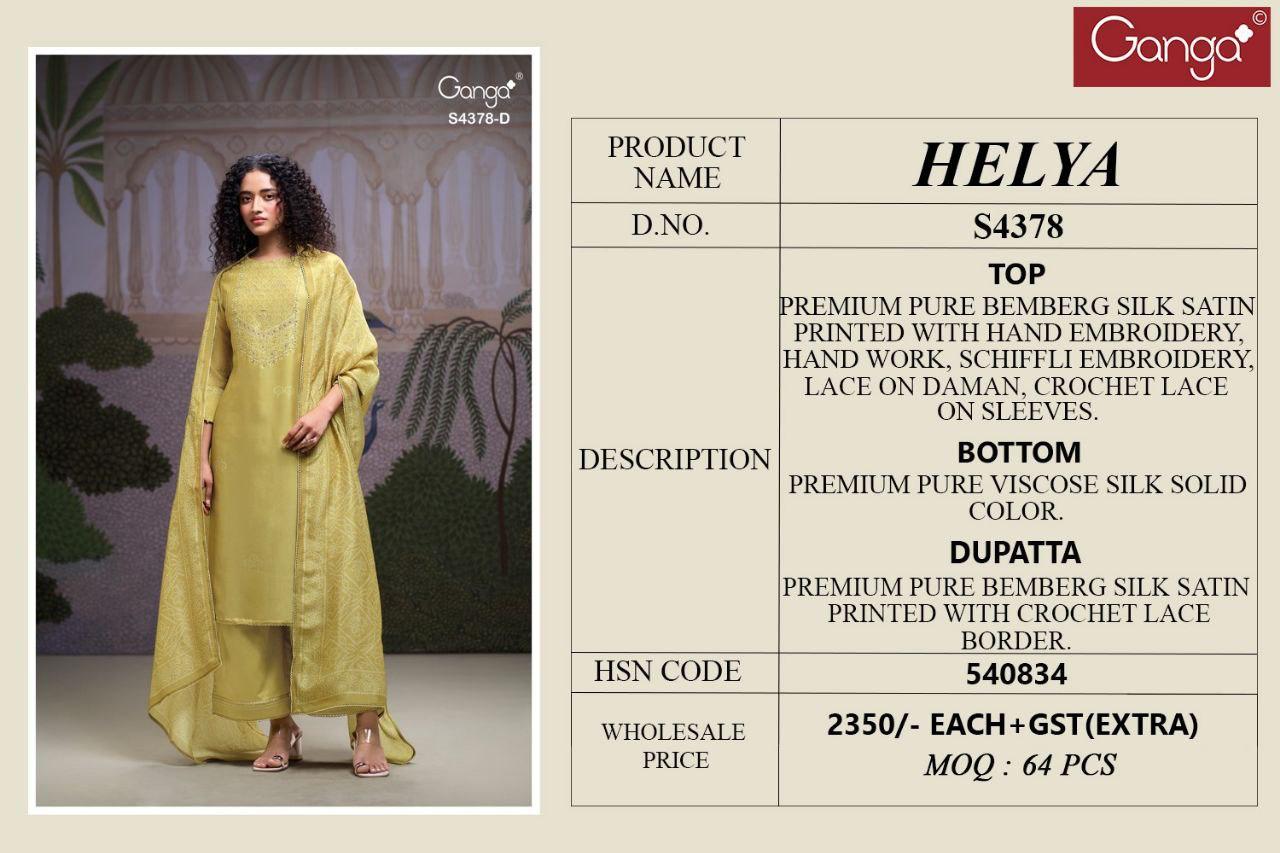 Helya 4378 Ganga Bemberg Silk Plazzo Style Suits Exporter Gujarat