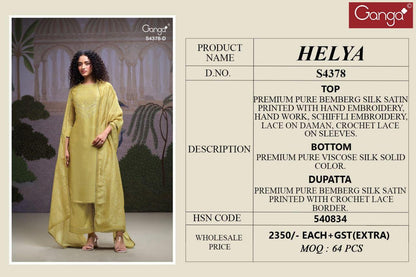 Helya 4378 Ganga Bemberg Silk Plazzo Style Suits Exporter Gujarat
