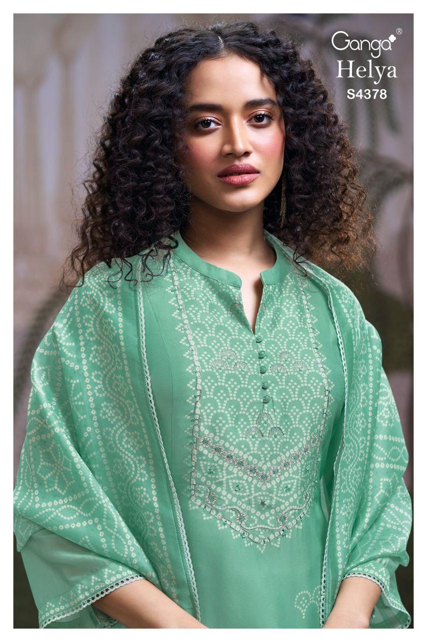 Helya 4378 Ganga Bemberg Silk Plazzo Style Suits Exporter Gujarat