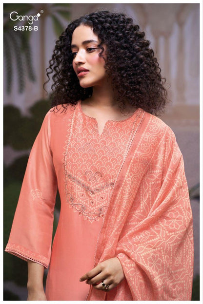 Helya 4378 Ganga Bemberg Silk Plazzo Style Suits Exporter Gujarat