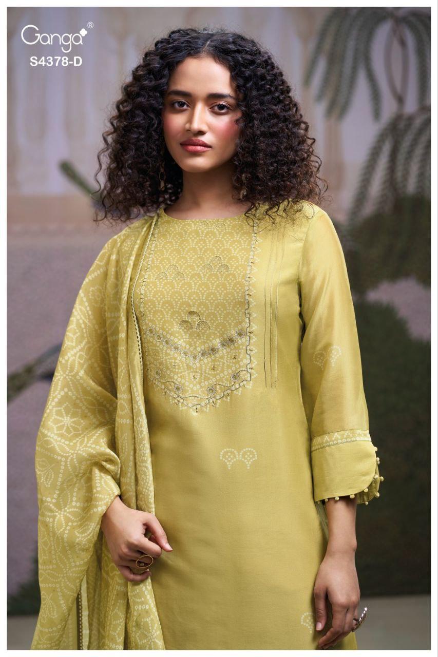 Helya 4378 Ganga Bemberg Silk Plazzo Style Suits Exporter Gujarat