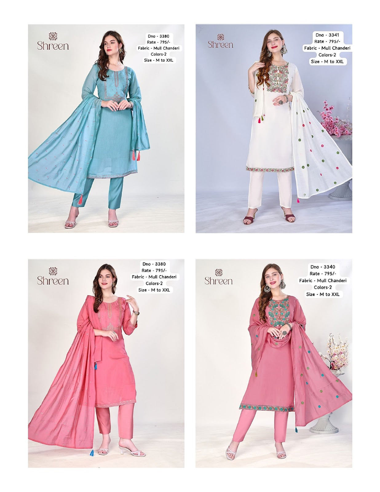 Hem Work Shreen Chanderi Readymade Pant Style Suits Wholesaler India