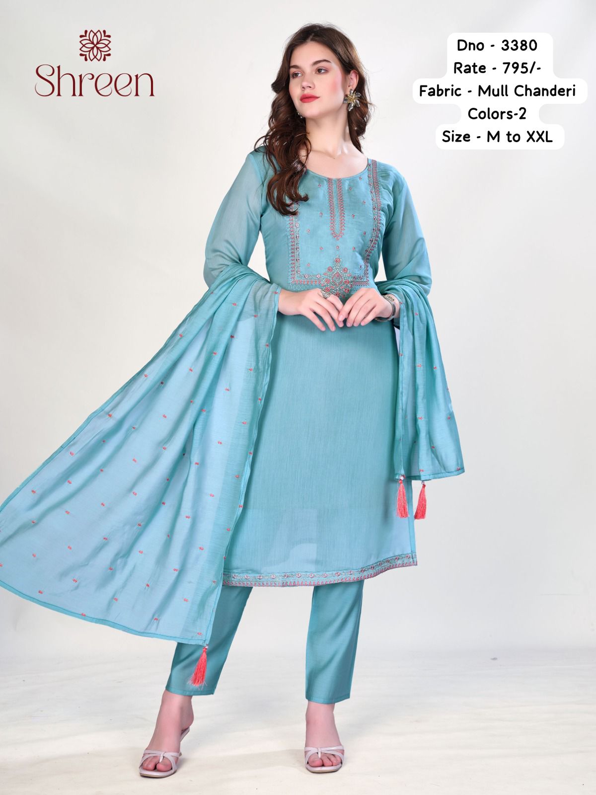 Hem Work Shreen Chanderi Readymade Pant Style Suits Wholesaler India