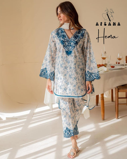 Hema Afsana Muslin Readymade Pant Style Suits Exporter