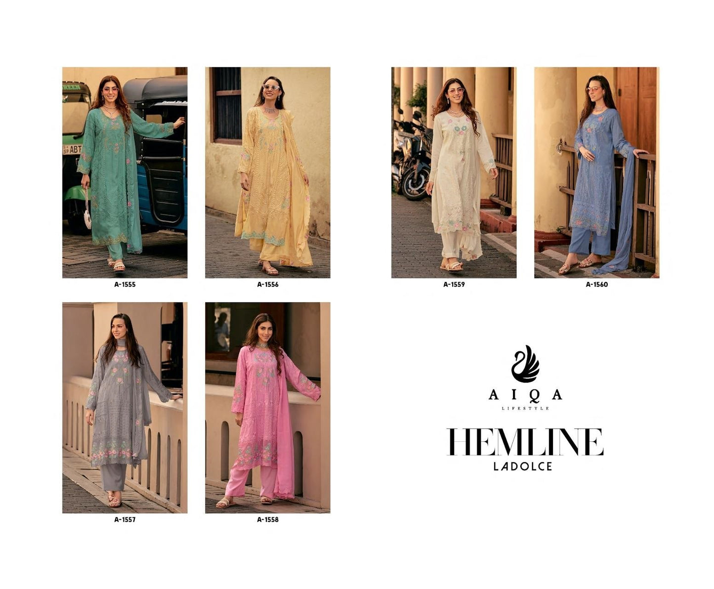 Hemline Aiqa Muslin Silk Pant Style Suits Wholesaler Gujarat