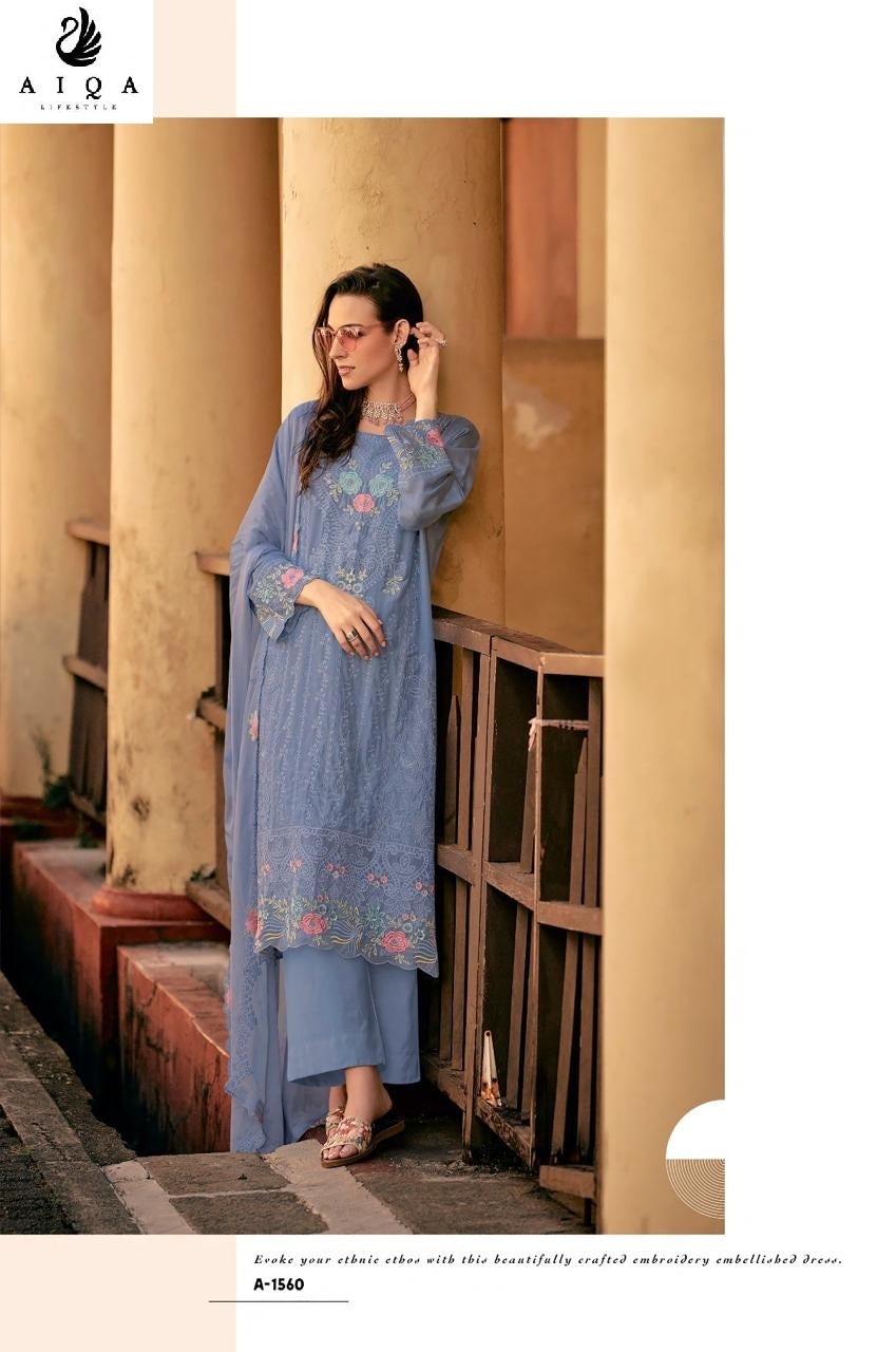 Hemline Aiqa Muslin Silk Pant Style Suits Wholesaler Gujarat