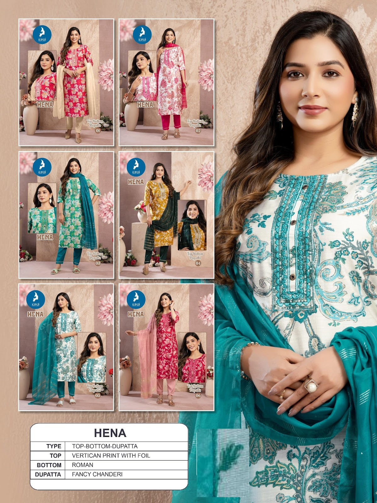 Hena Kaya Vertican Readymade Pant Style Suits Manufacturer Gujarat