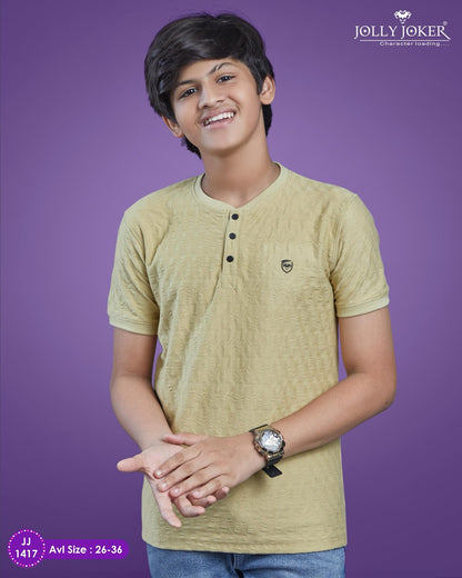 Henley Neck Jj 1417 Jolly Joker Sinker Boys Tshirt Wholesale Price