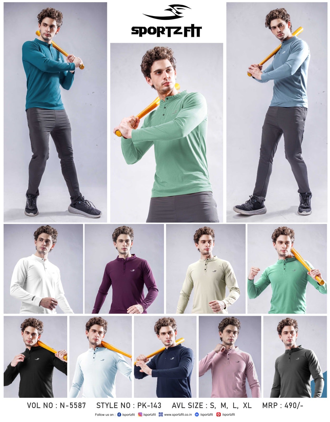 Henley Neck Vol 5587 Sportz Fit Pk Mens Tshirts Supplier Ahmedabad