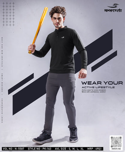 Henley Neck Vol 5587 Sportz Fit Pk Mens Tshirts Supplier Ahmedabad