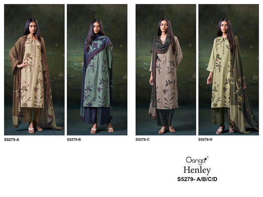 Henley S5279 Ganga Wool Pashmina Suits Supplier