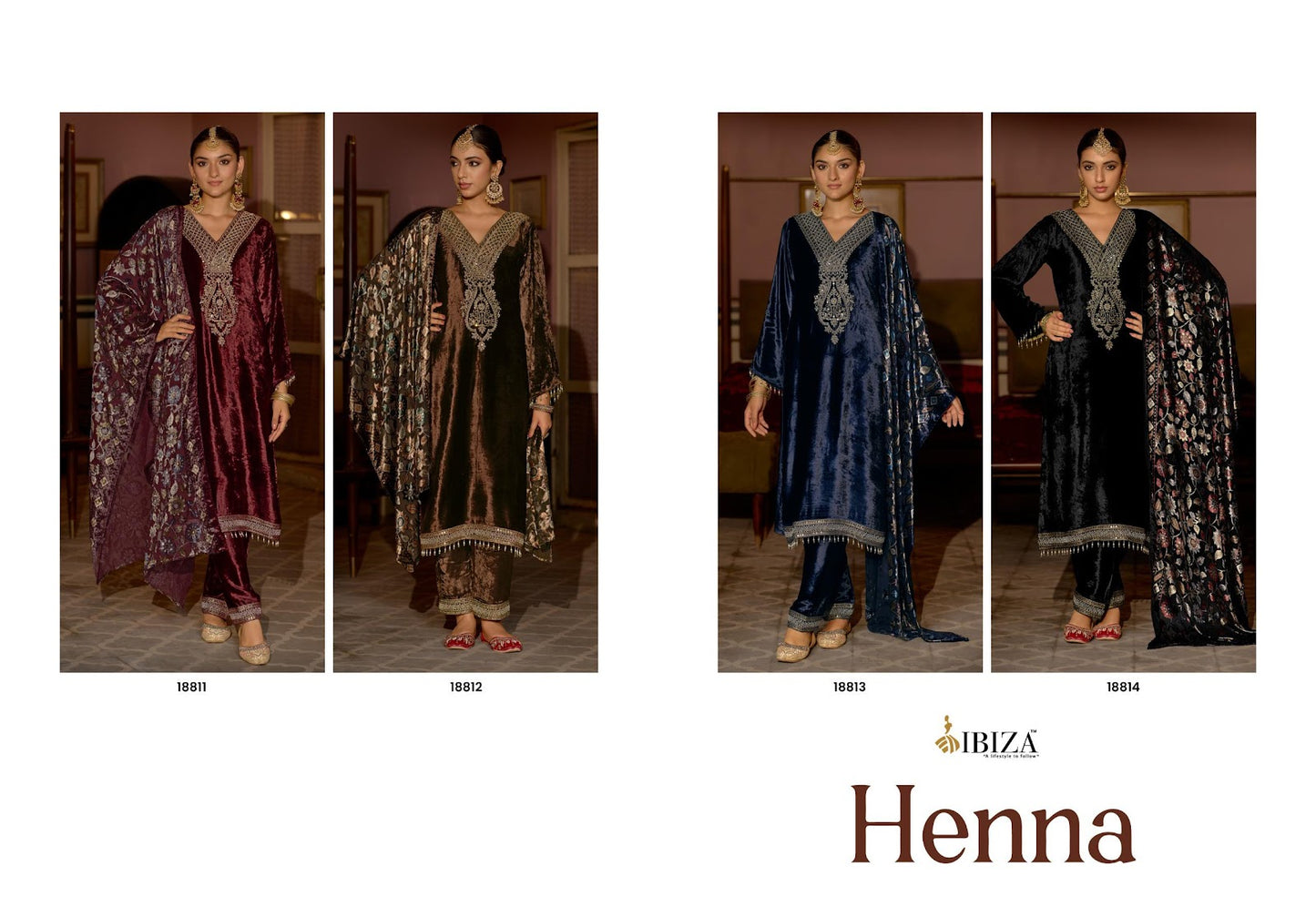 Henna Ibiza Velvet Suits Wholesaler Gujarat