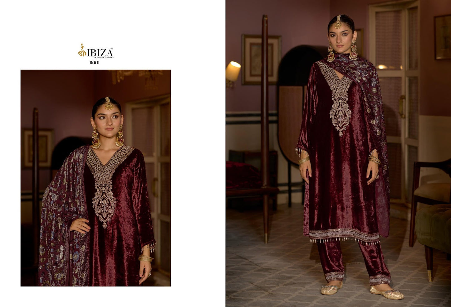 Henna Ibiza Velvet Suits Wholesaler Gujarat