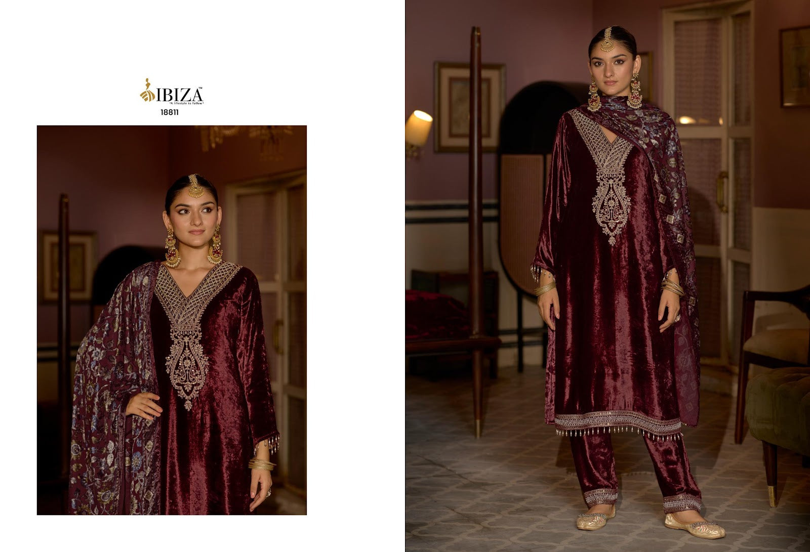 Henna Ibiza Velvet Suits Wholesaler Gujarat