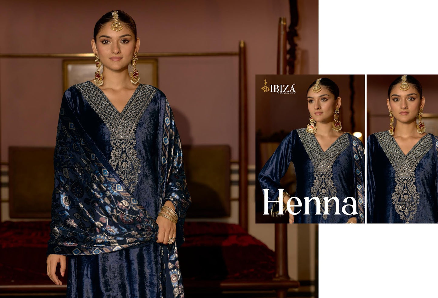 Henna Ibiza Velvet Suits Wholesaler Gujarat