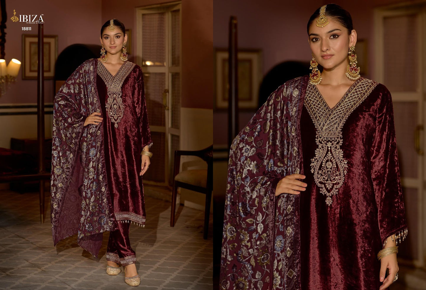 Henna Ibiza Velvet Suits Wholesaler Gujarat