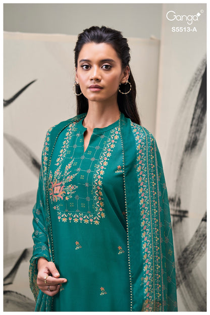 Hennah S5513 Ganga Wool Pashmina Suits Manufacturer India
