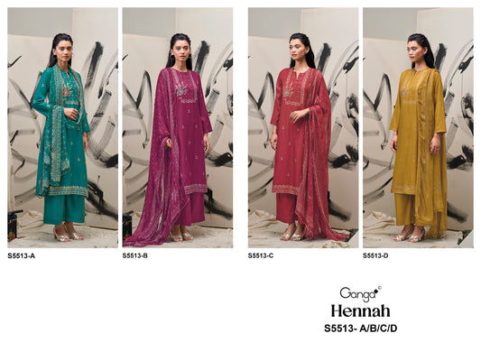 Hennah S5513 Ganga Wool Pashmina Suits Manufacturer India