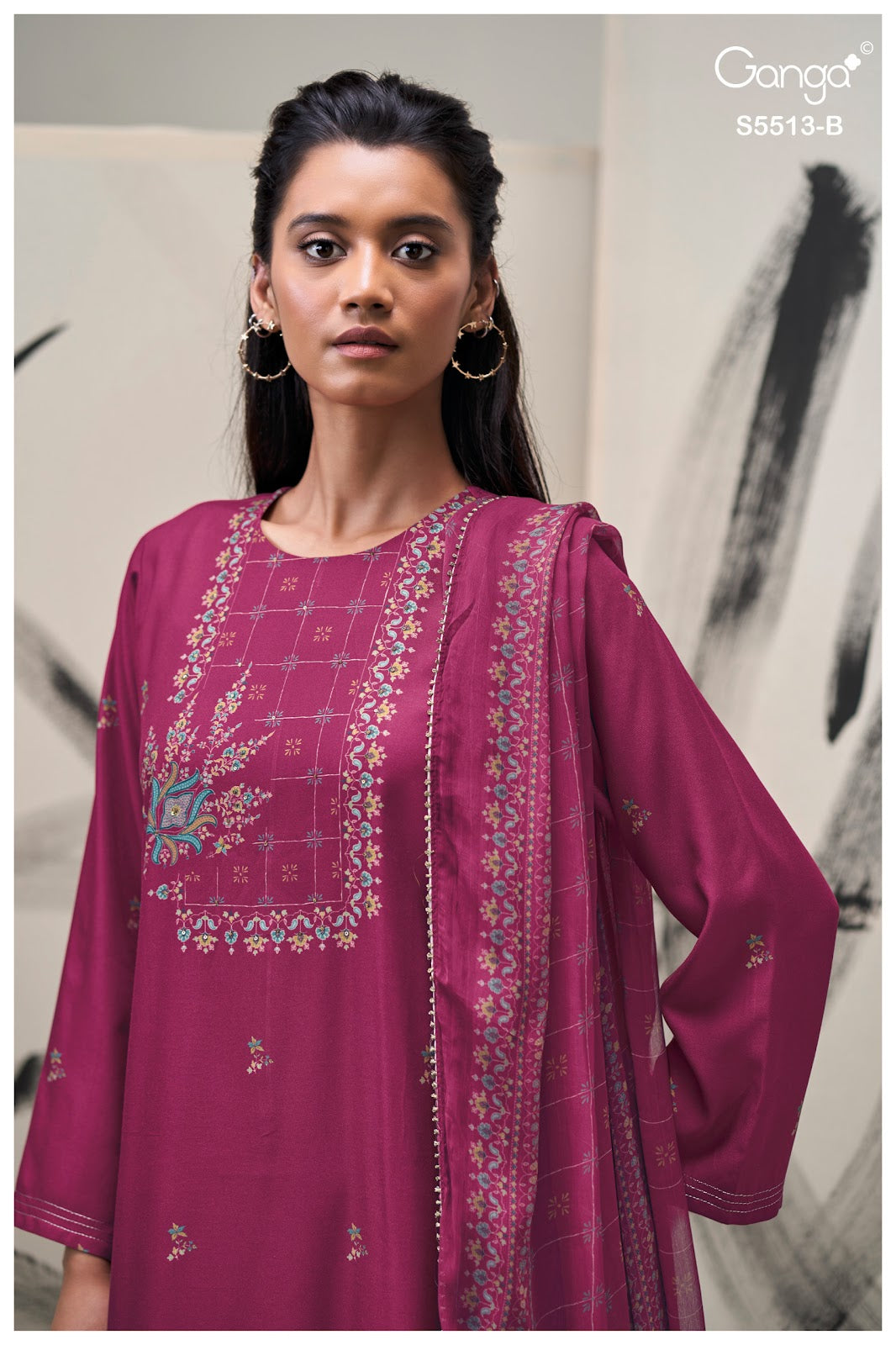 Hennah S5513 Ganga Wool Pashmina Suits Manufacturer India