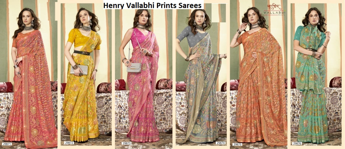 Henry Vallabhi Prints Brasso Sarees Supplier