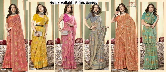 Henry Vallabhi Prints Brasso Sarees Supplier