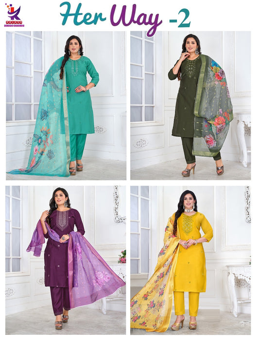 Her Way 2 Mlm Kalash Lifestyle Rayon 17Kg Readymade Pant Style Suits Exporter Gujarat