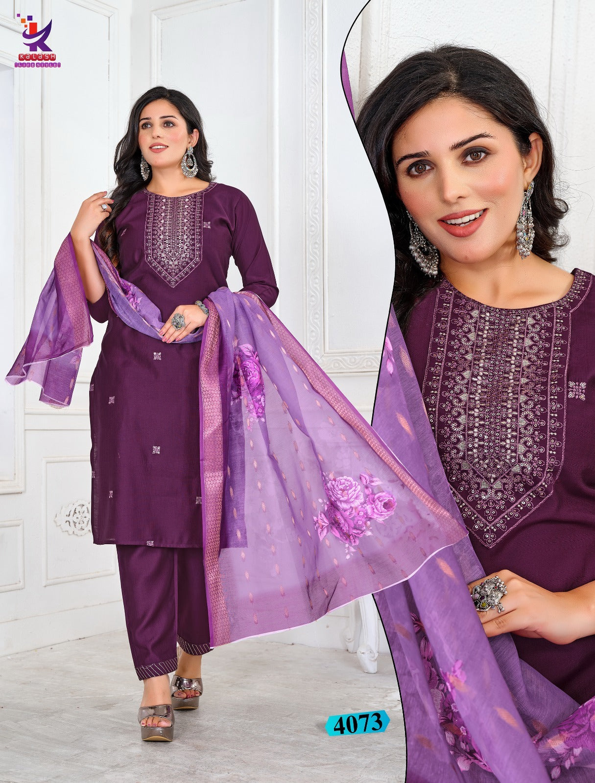Her Way 2 Mlm Kalash Lifestyle Rayon 17Kg Readymade Pant Style Suits Exporter Gujarat