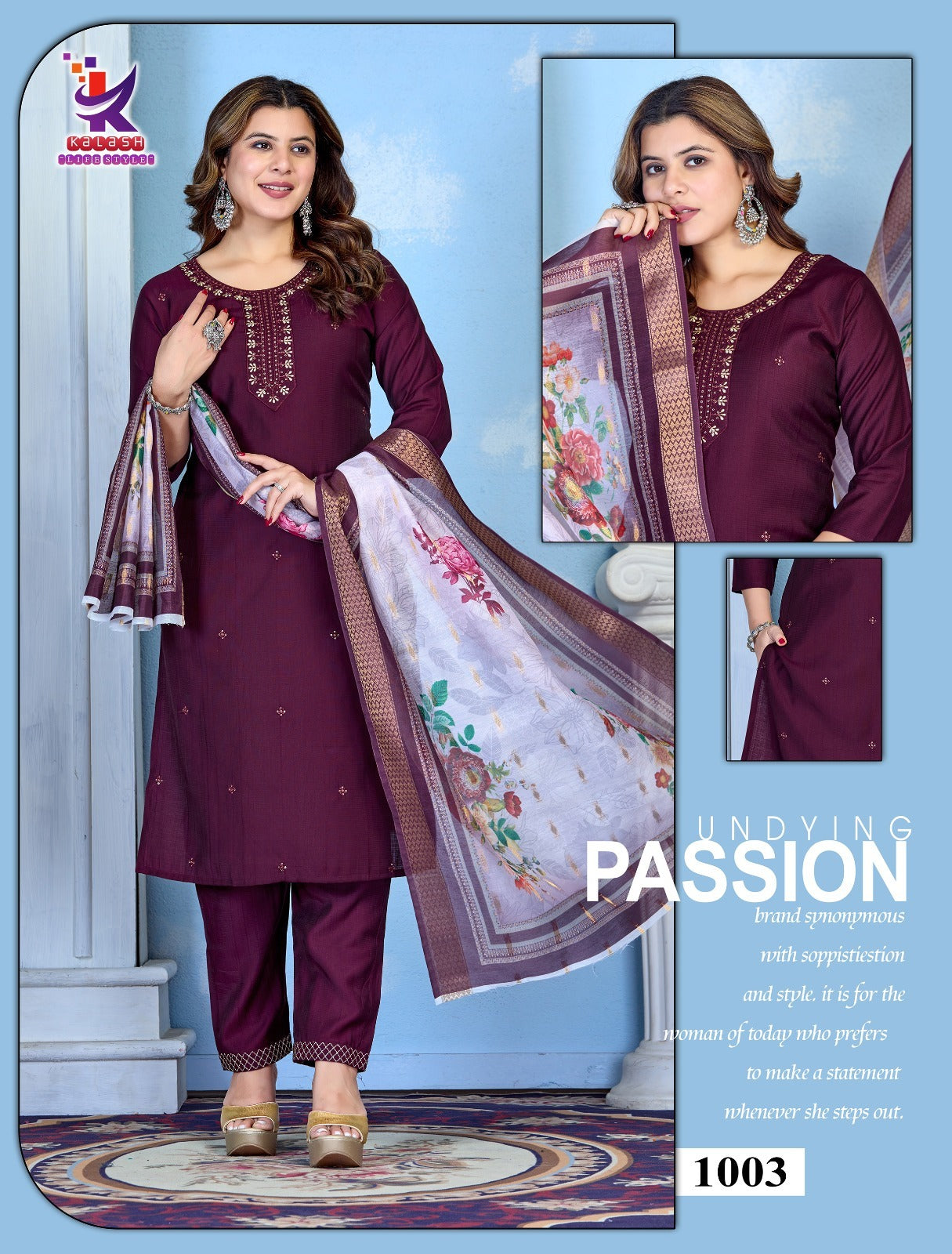 Her Way Mlm Kalash Lifestyle Rayon 17Kg Readymade Pant Style Suits Manufacturer Ahmedabad