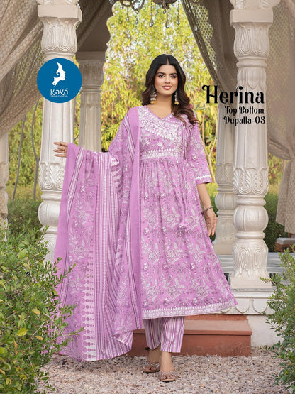 Herina Kaya Cotton Readymade Anarkali Suits Exporter India