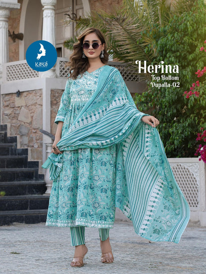 Herina Kaya Cotton Readymade Anarkali Suits Exporter India