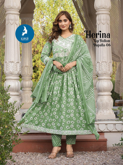 Herina Kaya Cotton Readymade Anarkali Suits Exporter India