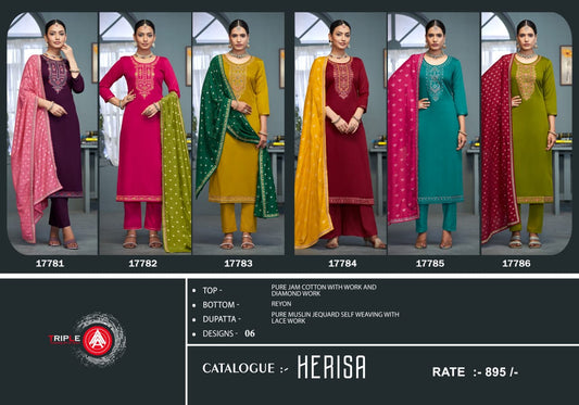 Herisa Triple Aaa Jam Cotton Pant Style Suits Manufacturer Ahmedabad