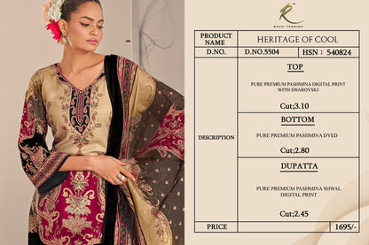 Heritage Of Cool Rakhi Fashion Pashmina Suits Wholesale