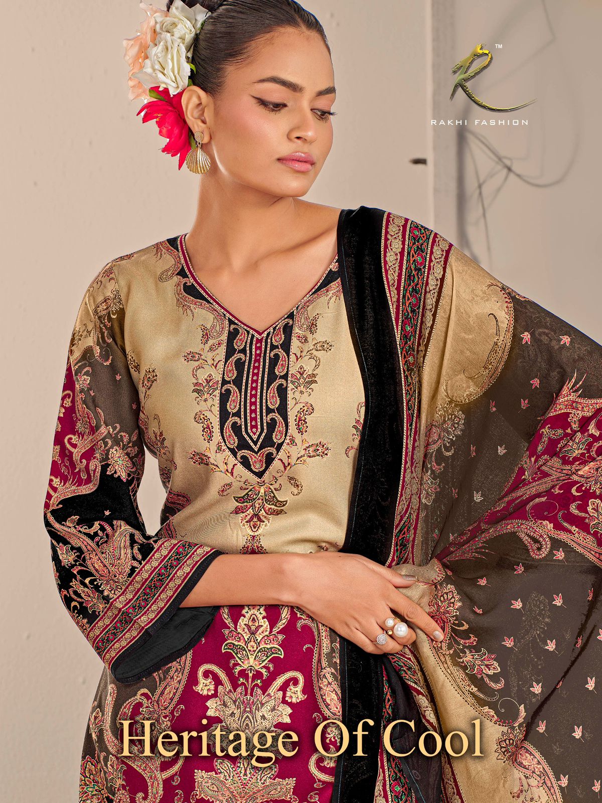 Heritage Of Cool Rakhi Fashion Pashmina Suits Wholesale