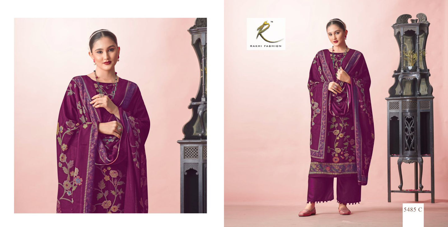 Heritage Of Crosstitch Rakhi Fashion Pashmina Suits Wholesale