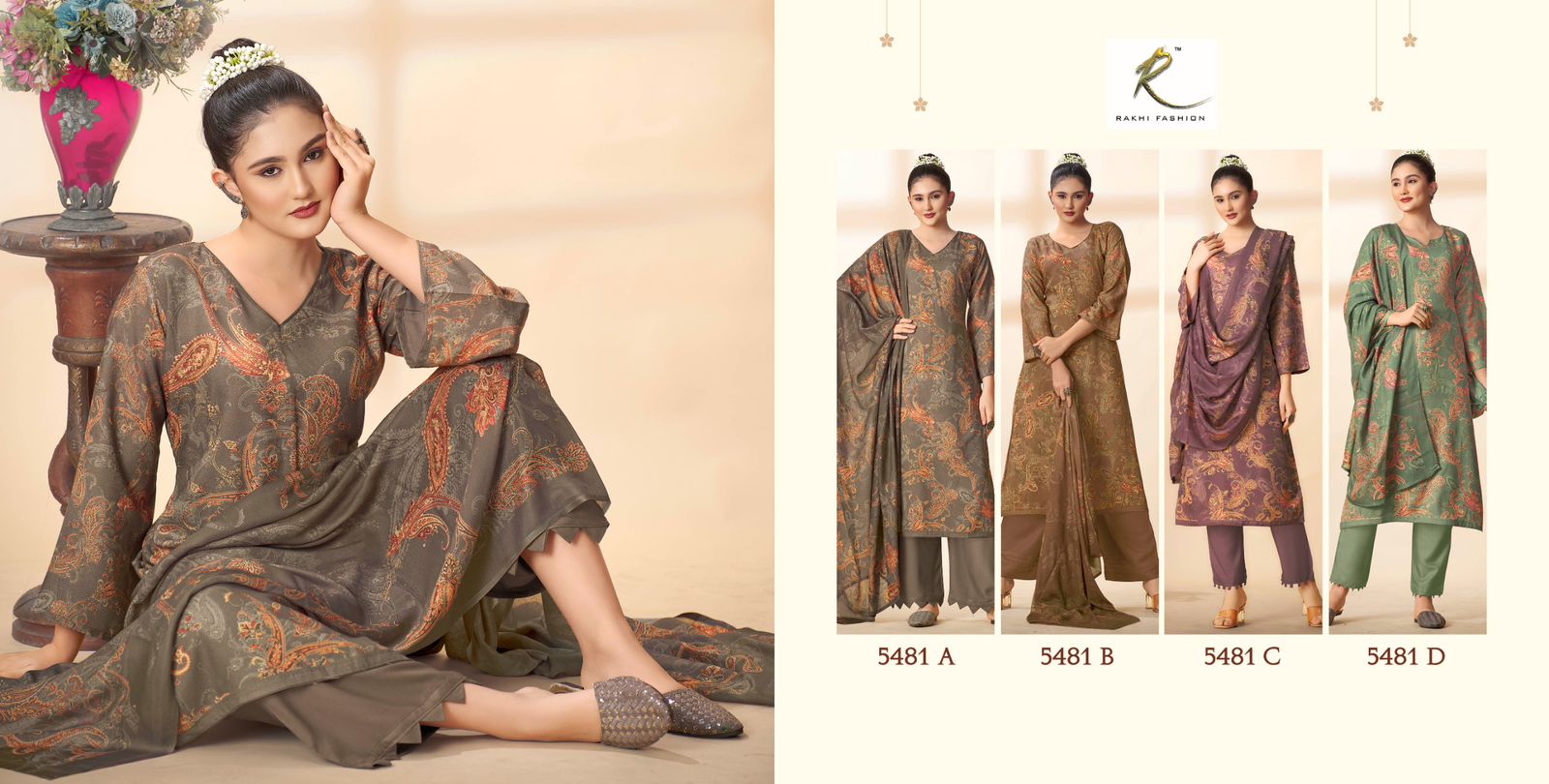Heritage Of Paisely Rakhi Fashion Pashmina Suits Manufacturer India