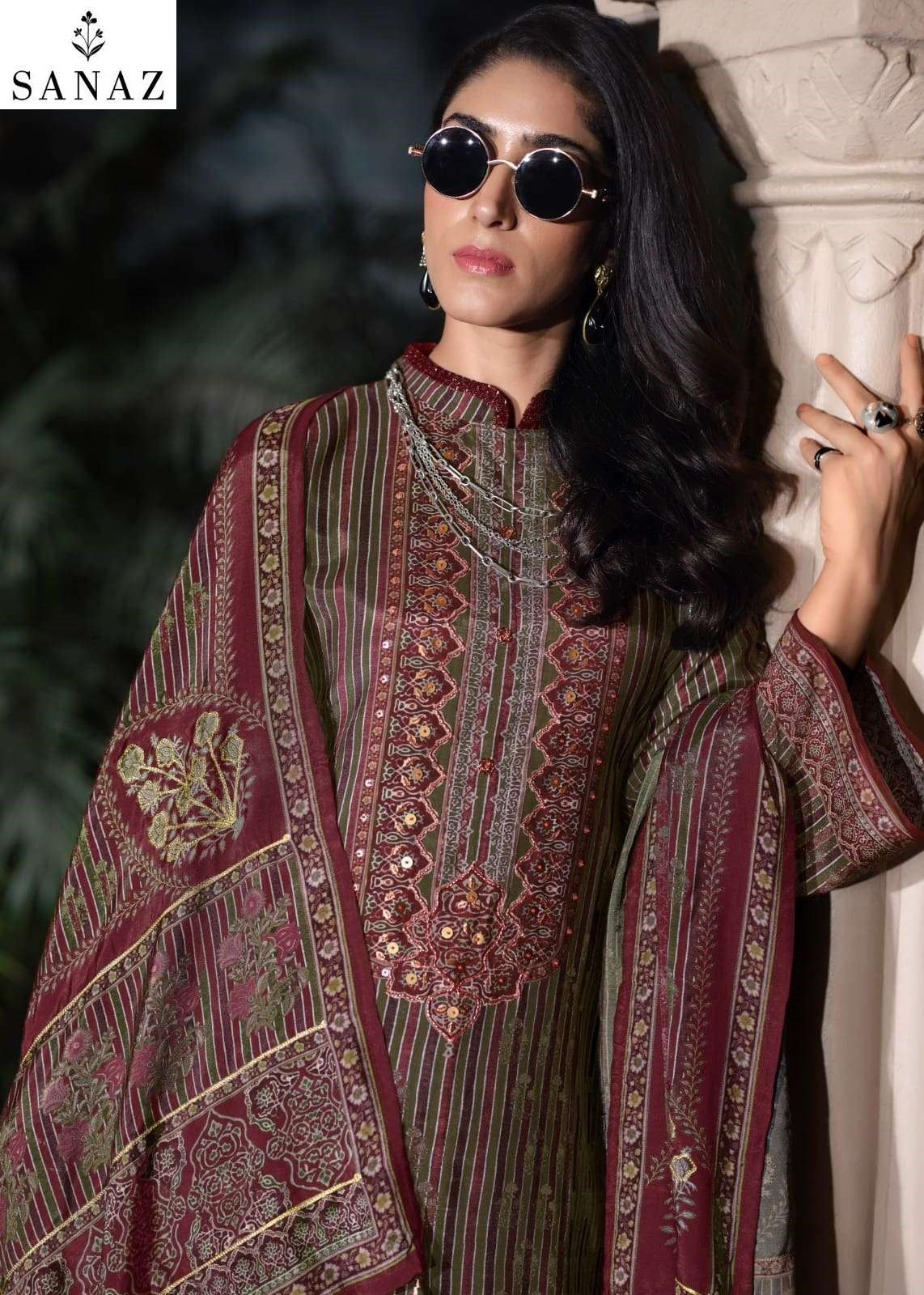 Heritage Sanaz Viscose Muslin Pant Style Suits Supplier India