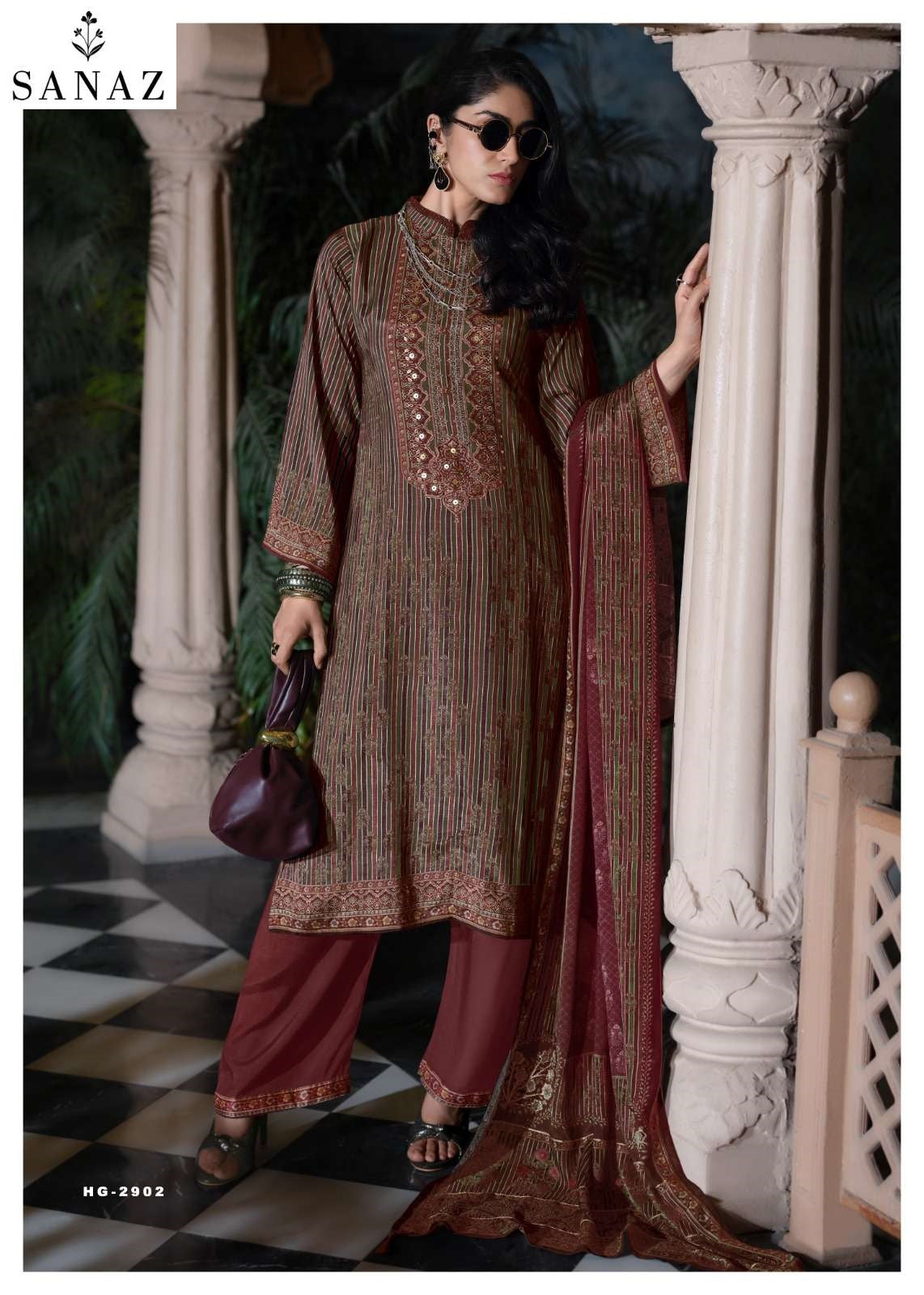 Heritage Sanaz Viscose Muslin Pant Style Suits Supplier India