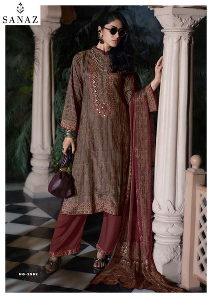 Heritage Sanaz Viscose Muslin Pant Style Suits Supplier India