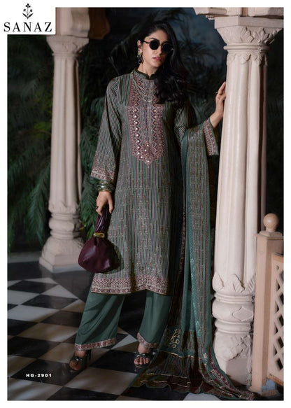 Heritage Sanaz Viscose Muslin Pant Style Suits Supplier India