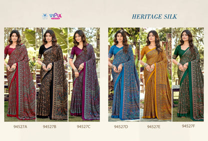 Heritage Silk 94527 Vipul Crape Sarees Manufacturer Gujarat